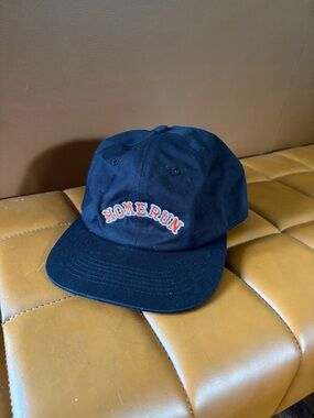 HOMERUN Black Baseball Cap with Orange & White Embroidered Patch